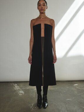 Kamperett Pirie Shift Dress NWT Black S Minimalist Bridal Modern Silk